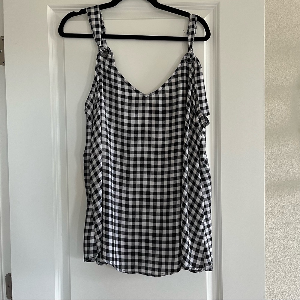 Torrid Gingham Tie Strap Chiffon Swing Cami